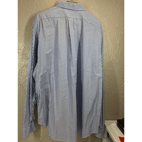 Ralph Lauren Mens Long Sleeve Striped Classic Preppy Dress Shirt Size 17.5 36/37 - Picture 3 of 5
